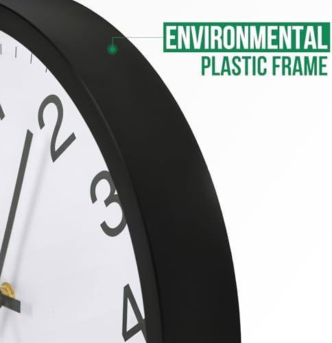 Wall Clock Modern Simple Style Round Plastic Decor Clock Non-Ticking Silent - Image 4