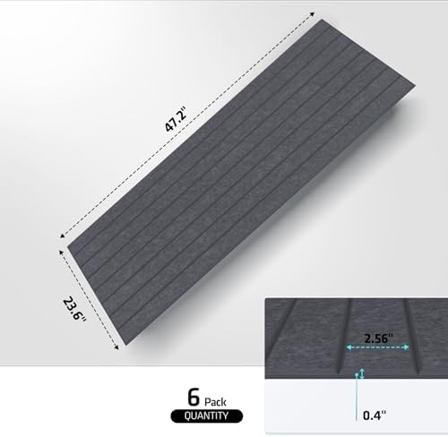 6 Pack 47.2"x23.6" Acoustic Panels, Sound Absorbing Panels, Heather Grey - Image 2