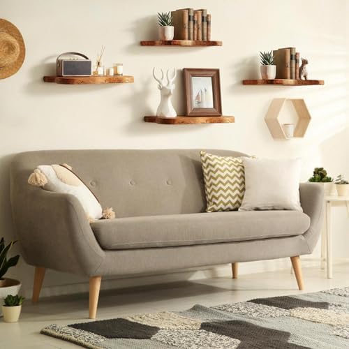 Pinkunn 4 Pcs Solid Live Edge Floating Shelves - Image 2