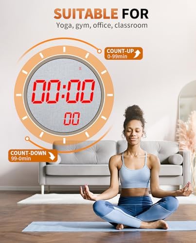 12" Large Digital Wall Mount Clock, 12 RGB Color, Fabric Elements - Image 6