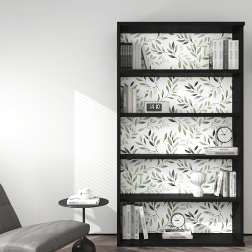 Danodoi Sage Green Vintage Leaf Peel and Stick Wallpaper 17.5" x 787" - Image 2