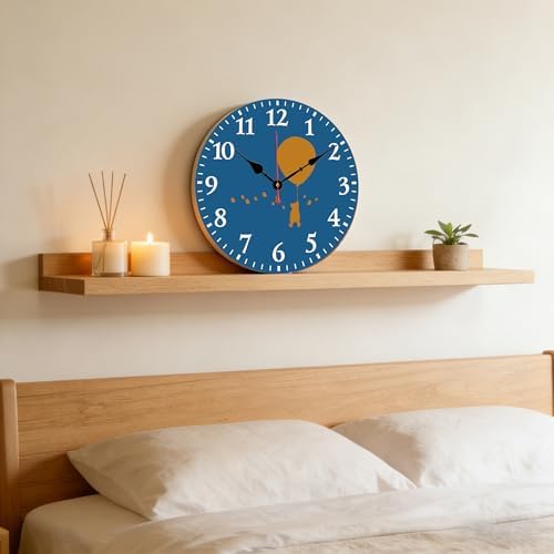 12" Wooden Animal Wall Clock, Silent Non-Ticking Battery Operated - Image 6