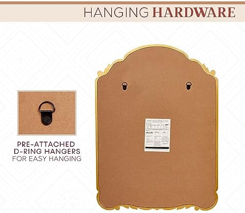 Wylde Iris English Estate Carved Arch Wood Wall Mirror, Mirror - Image 5