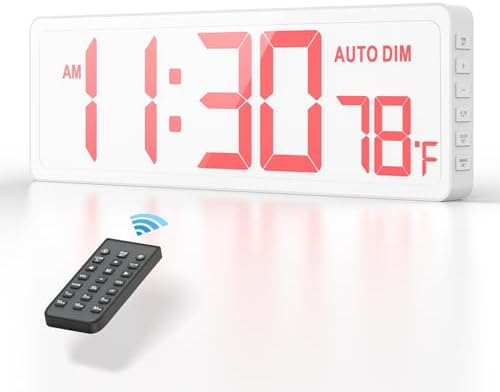 REACHER 16.5" Large Digital Wall Timer Clock, Countdown/up, Remote Control by Reacher