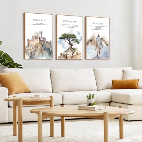 CHDITB Bible Verse Scripture Wall Art, Religious Christian Jesus Decor - Image 5
