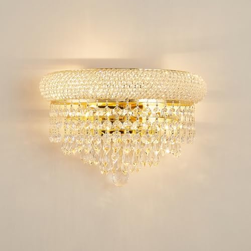 2-Lights Crystal Icicle Prisms Drops Wall Sconce Light by Homeooze
