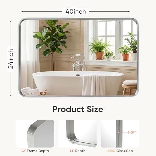 NEWBULIG Bathroom Mirror, Vanity Wall Mirror - Image 2