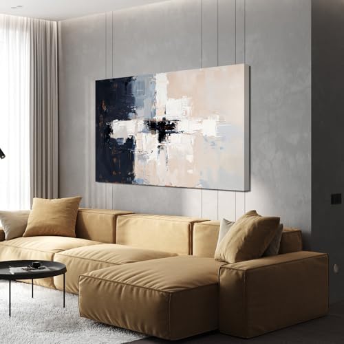 Modern Black and White Abstract Canvas Wall Art by TQJYILUFAART