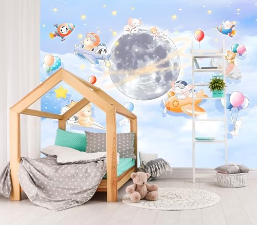 XMPMBM-Cartoon Animals Nursery Room backsplash Large Decorative Wallpaper by Moredurableandtear-resistantthantraditionalwallpaperwithexcellentadhesion