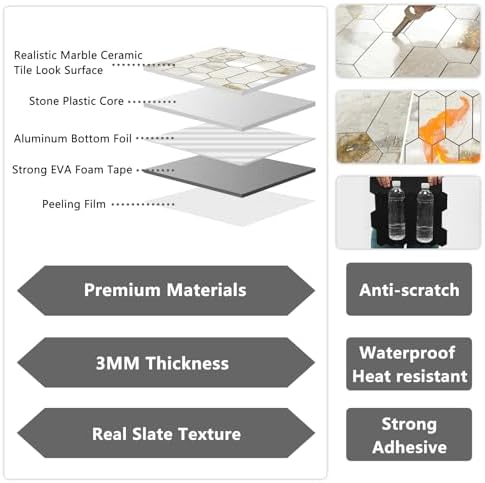 Vamos Tile Long Hexagon Peel and Stick Backsplash Tile - Image 5
