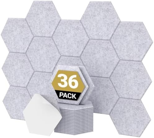 TONOR 36 Pack High Density Hexagon Acoustic Panels by TONOR