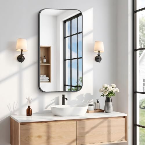 BONEWEI 20x36 inch Bathroom Mirror, Wall Mounted Bathroom Frame Vanity Mirror - Image 2