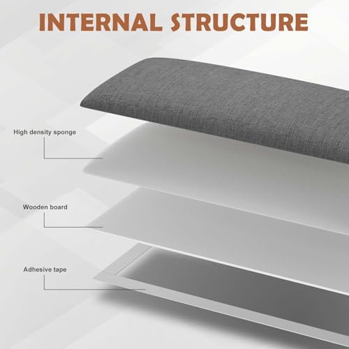 IFNOW Wall Mounted Headboard, Peel and Stick Panels, Dark Grey - Image 2