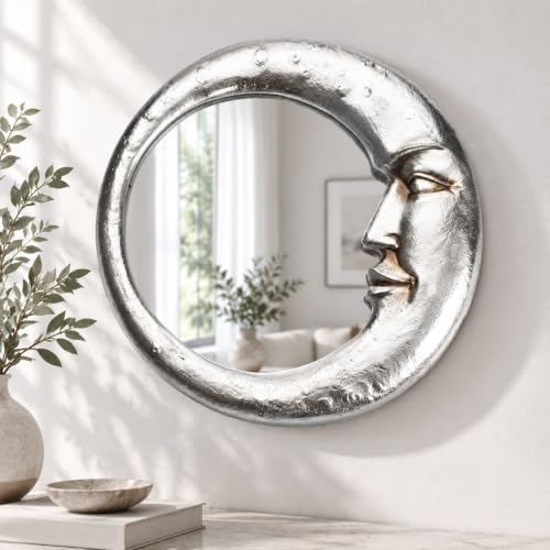 Novabright Moon Crescent Celestial Mirror 90s Wall Decor by Unknown