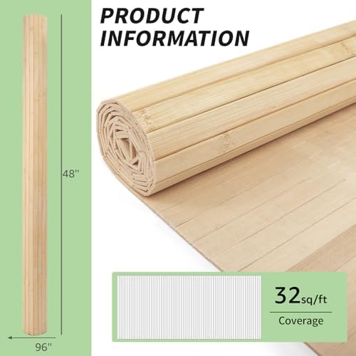 Art3d 48 x 96 in Natural Bamboo Wall Panel, Light-Carbonized - Image 6