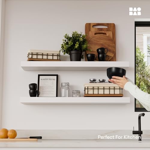 Solid Wood Floating Shelves for Wall 30 Inches Long - Image 2