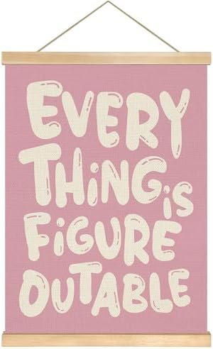 Everything is Figureoutable Inspirational Wall Art Decor, Positive Motivational by You+found+a+duck