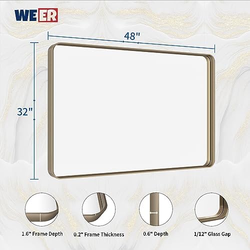 WEER Bronze Bathroom Vanity Mirror 48X32 Inch - Image 6