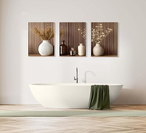 Framed 3Pcs Minimalist Floral Canvas Wall Art 12x16 inches - Image 5
