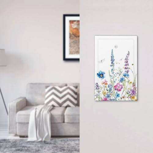 Light Switch Cover Plate Boho Colorful Flowers Plants And Dragonflies 1 Gang No - Image 7