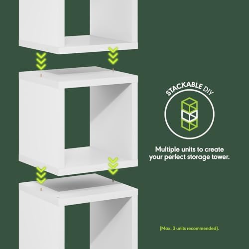 Furinno Cubicle Book Shelf, Stackable Bookshelf, Cube Storage Organizer Bookcase - Image 5