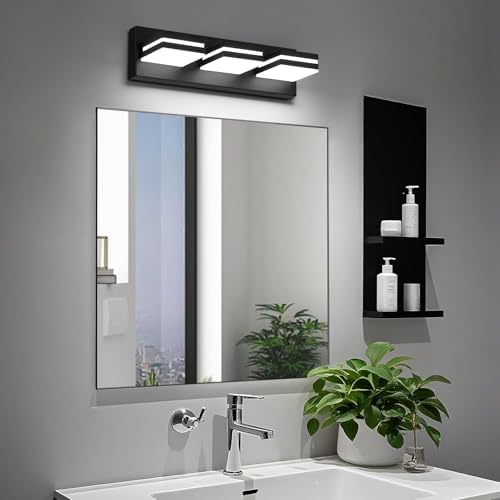 Modern LED Small Black Acrylic Bathroom Lights Fixtures 3-Light - Image 6
