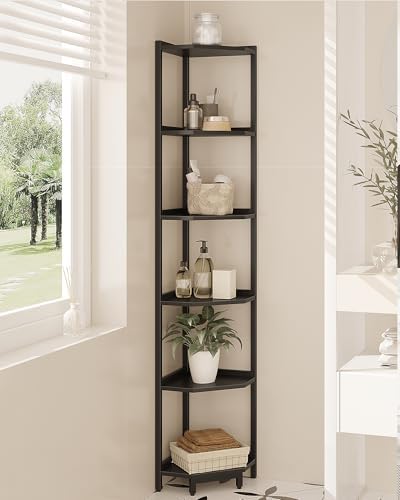 Hzuaneri Corner Shelf Stand 6-Tier Corner Bookshelf Storage Standing Shelf - Image 6