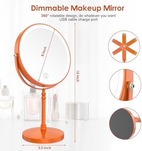 DEIOVWXS Makeup Mirror, Rechargeable Vanity Mirror - Image 5