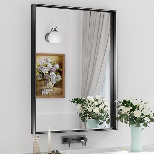 Keonjinn 28x36 Inch Black Bathroom Mirror by Keonjinn
