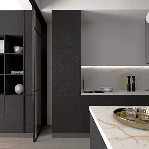 MelunMer Black Silk Wallpaper Peel and Stick Removable Textured 15.7"x512" - Image 3