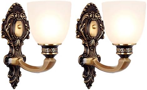 NOXARTE 2 Pack Vintage Wall Sconce Brass Wall Mounted Light Ceiling Fixture by NOXARTE