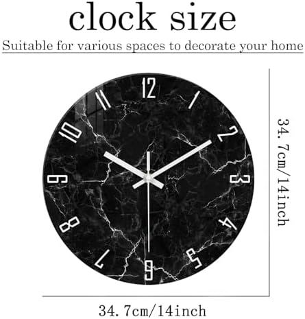 Glass Marble Wall Clocks Battery Operated 20 Inch - Image 3