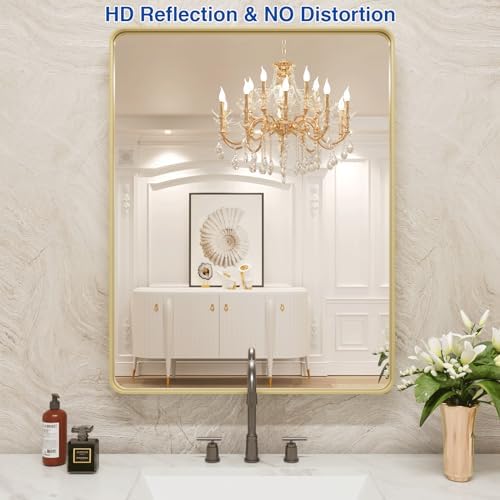 WEER Gold Bathroom Vanity Mirror 24X36 Inch - Image 2