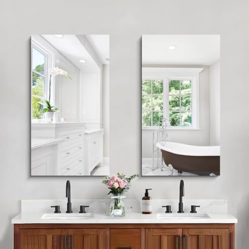 CILIBER Frameless Mirror, 20x36 Rectangle Bathroom Vanity Mirror - Image 7