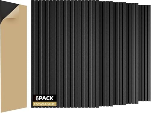 6 Pack Sound Proof Foam Panels for Walls 47.2"x23.6" Large Acoustic Panels by ZHOJEREL
