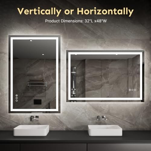 Kosmonia 32x48 Inch LED Bathroom Mirror - Image 6