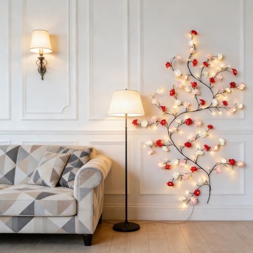 Rose LED Tree Branch Lights for Wall, Rose Blossom Vine Lights Decor - Image 3