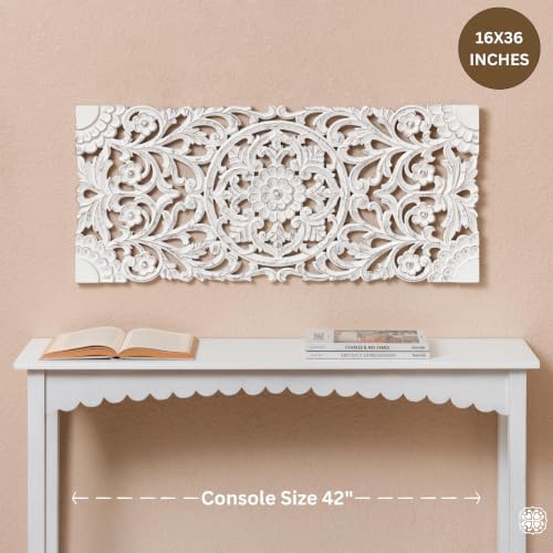 JFY Designs Oliver Hand Carved Wood Medallion Wall Panels Bedroom Décor - Image 2