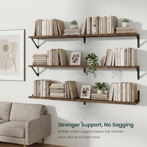 Floating Shelves, 8 Inch Deep Rustic Book Shelf - Image 6