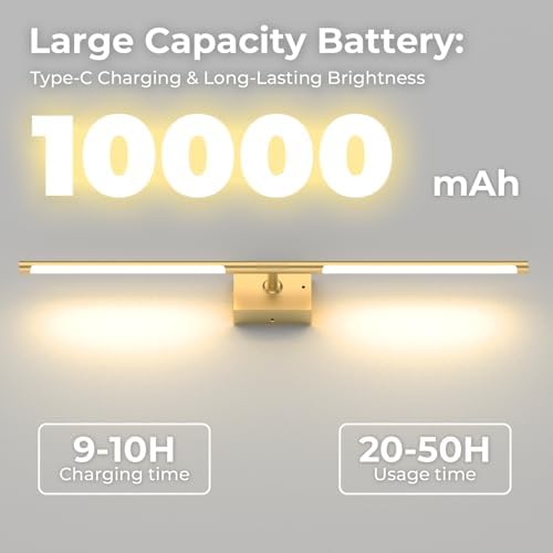 Battery Operated Wall Sconce Set of 2, 10000mAh 4CCT Dimmable - Image 3