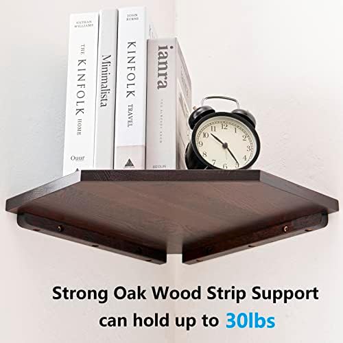 Corner Wall Shelf, Solid Oak Wood Floating Corner Shelf Organizer - Image 6