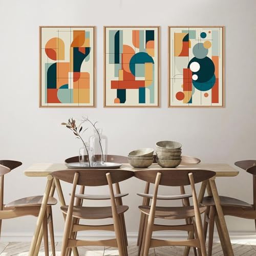 FWIEXA Mid Century Modern Wall Art Set Framed, Modern Canvas Art Wall Decor - Image 3