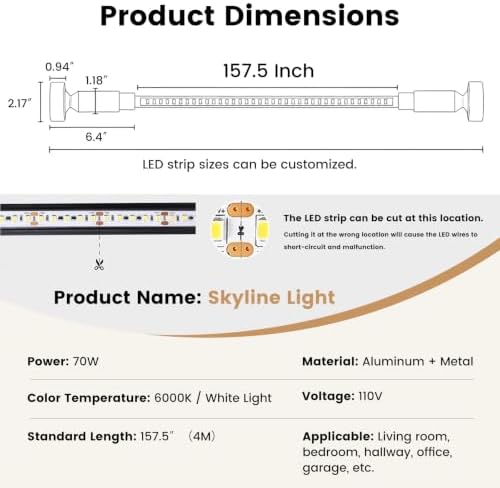 Skyline Steel Strip Light Linear Wall Lamp Strip Family Decoration - Image 5