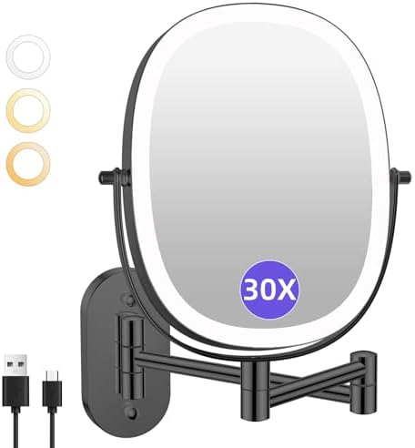 FUNTOUCH 5000mAh Rechargeable Wall Mounted Lighted Makeup Mirror by FUNTOUCH