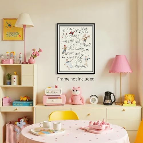 GO-SANTNN Watercolor Kids Poetry Wall Art Toddler Quotes Positive Affirmations - Image 4
