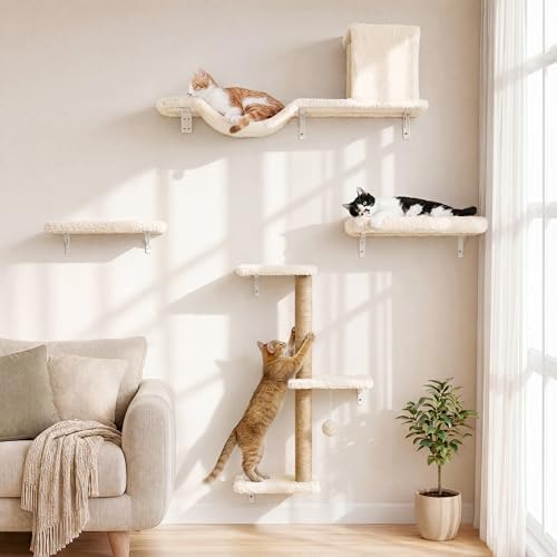 FUKUMARU Cat Wall Shelves, 4 in 1 Set by FUKUMARU