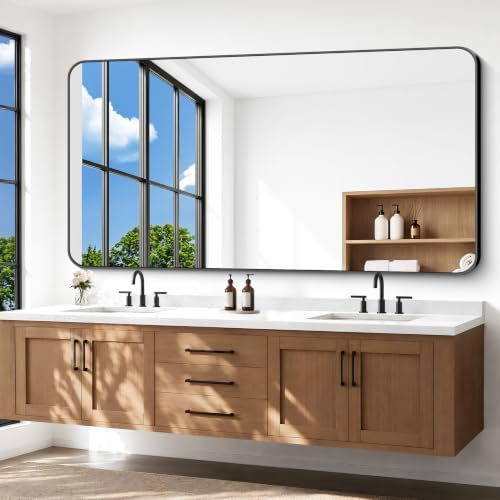 BONEWEI 72x40 inch Large Bathroom Mirror, Wall Mounted Bathroom Frame Vanity - Image 2
