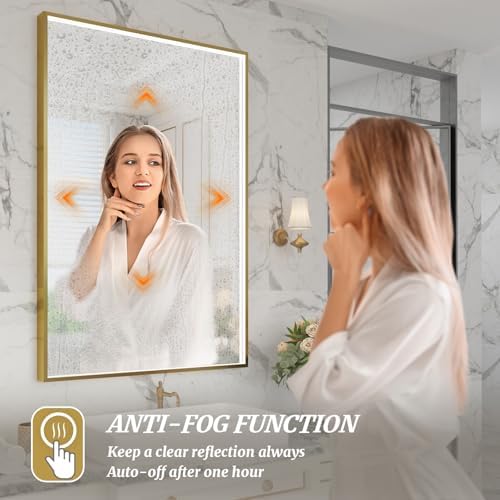 24x36 Inch LED Bathroom Mirror, Wall Mouted LED Vanity Mirror - Image 4