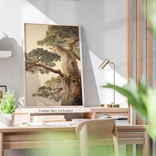 Vintage Japanese Pine Tree Wall Art Oriental Asian Tree Canvas Posters Japan - Image 5