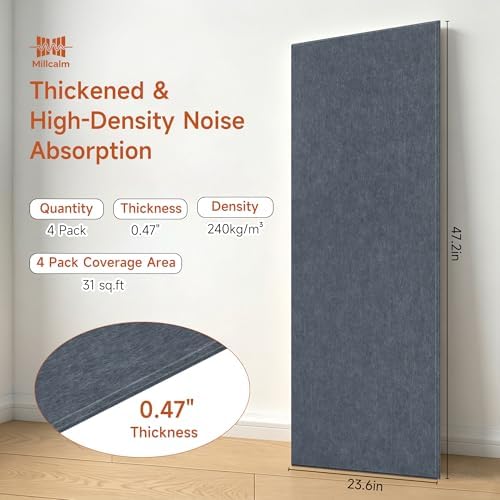 Acoustic Wall Panels, Peel and Stick, 47.2"x23.6", 4 Pack - Image 2